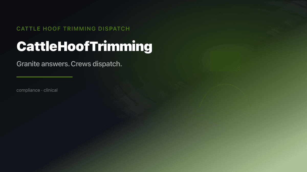 Cattle Hoof Trimming industry scene