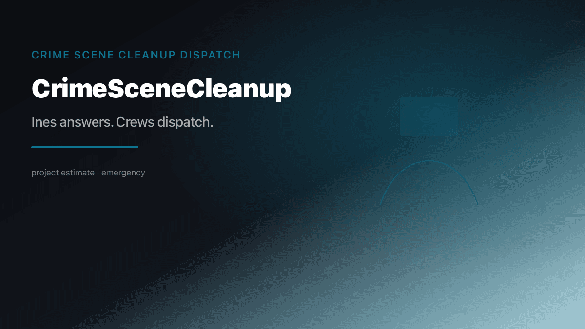 Crime Scene Cleanup industry scene