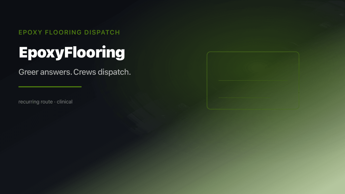 Epoxy Flooring industry scene