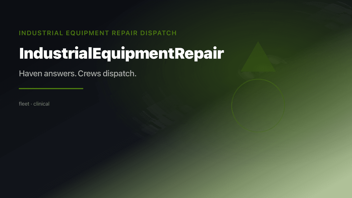 Industrial Equipment Repair industry scene