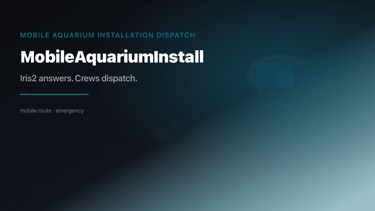 Mobile Aquarium Installation industry scene