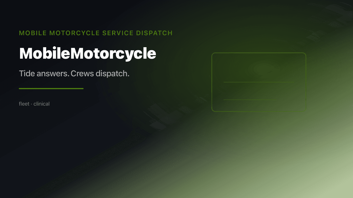 Mobile Motorcycle Service industry scene