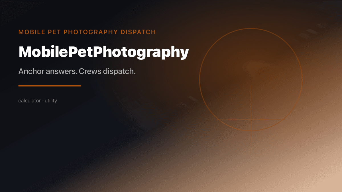 Mobile Pet Photography industry scene