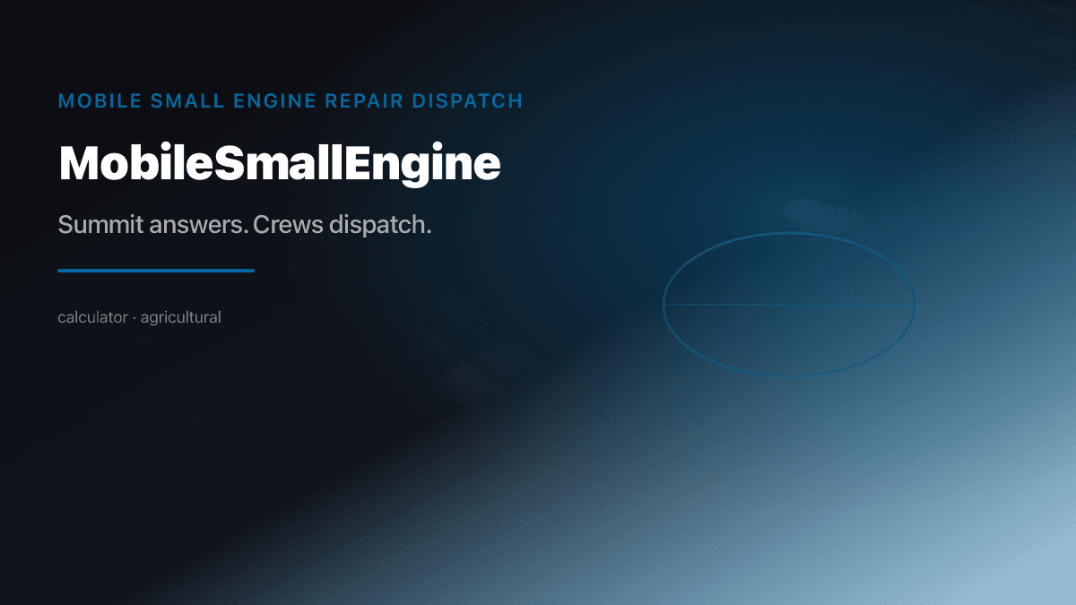 Mobile Small Engine Repair industry scene