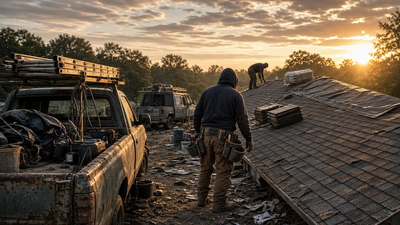 Roofing industry scene